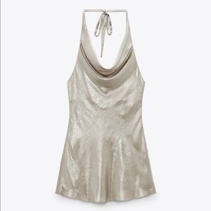 Zara halter mini slip dress